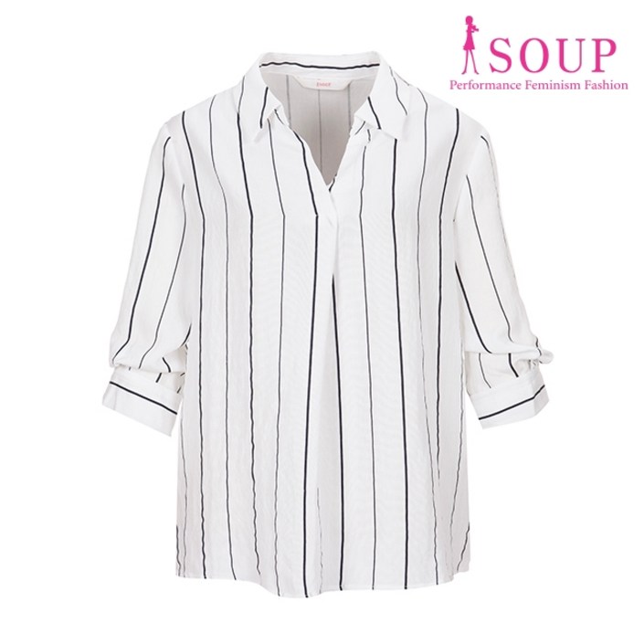 SOUP 체크드 브이넥 칼라 셔츠SW8LS8G