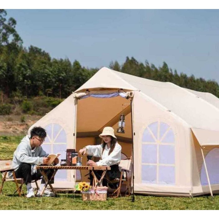 에어텐트 24인용 커플 가족 캠핑 설치 쉬운 텐트, 상세페이지 참고, 에어텐트에어침대매트