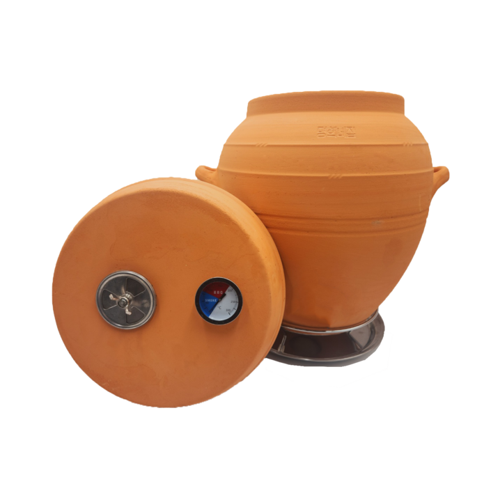 항아리 바베큐 삼겹살 깨지지 않는 황토 그릴 소형,중형 손잡이 없는 15L, 1개