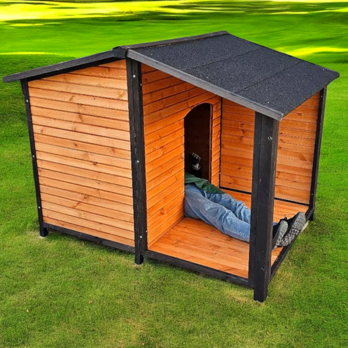 원목 야외 대형견집 (디자인2), 1개, 원목