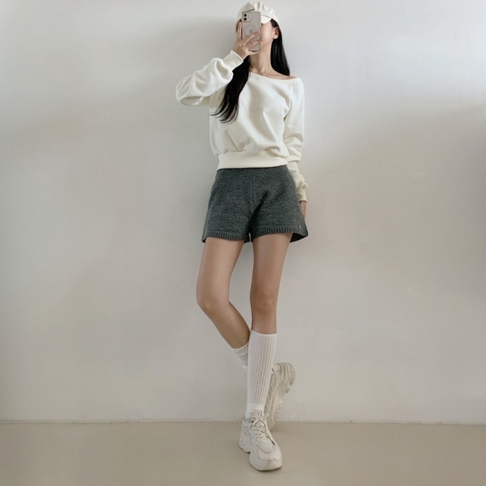 FW신상울니트실버 팬던트 울 니트 숏 팬츠 2color