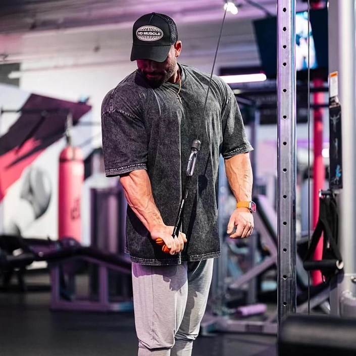 순면 남자 오버핏 빅사이즈 워싱 피그먼트 빈티지 헬스 반팔티 M5XL