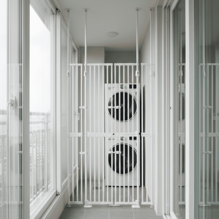 아토주 하이맥스 185cm 천장설치 양문형 고양이 방묘문, 1개, 화이트