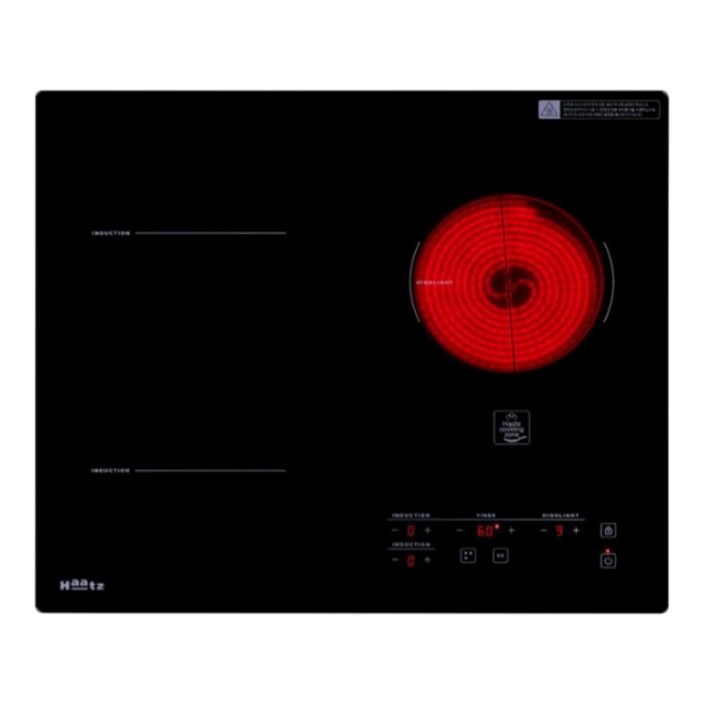 하츠 IH366DTL 매립형 전기레인지 3구 전기쿡탑 하이라이트 인덕션 하이브리드, IH366DTL, 빌트인