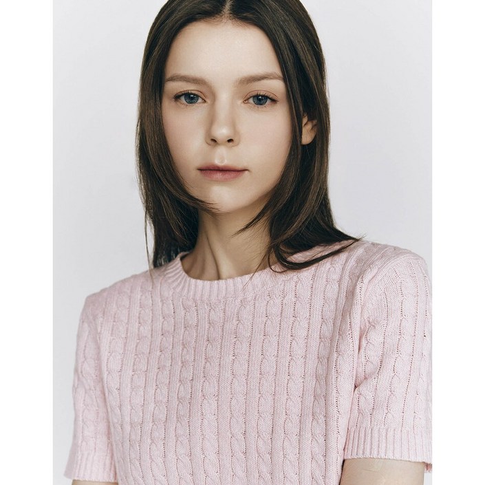 지오다노 꽈배기 반팔 니트 스웨터 05 35 5521