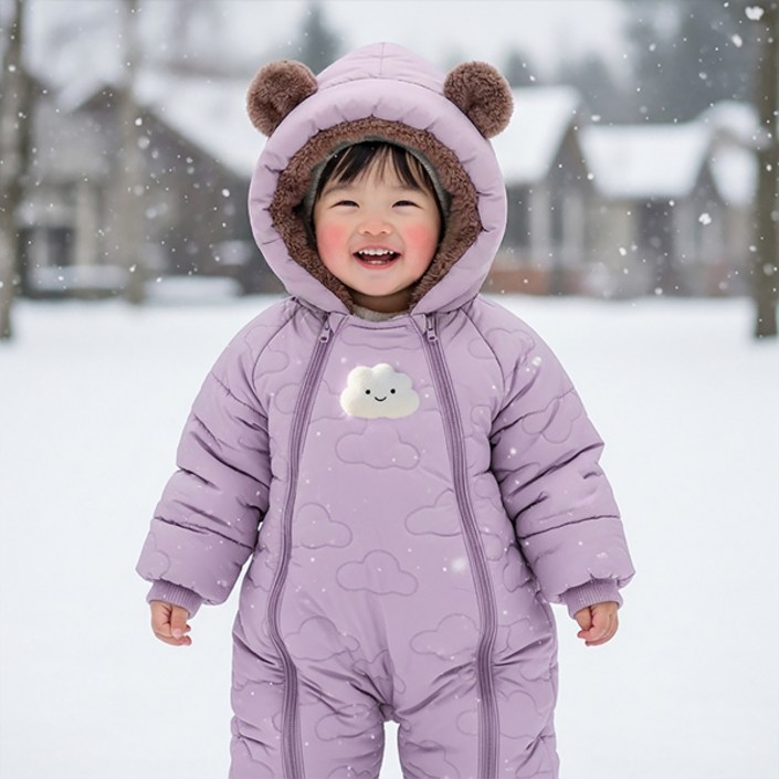 몽실이 구르미 퍼안감 후드 패딩 우주복 아동 유아용 겨울 방한 외출복