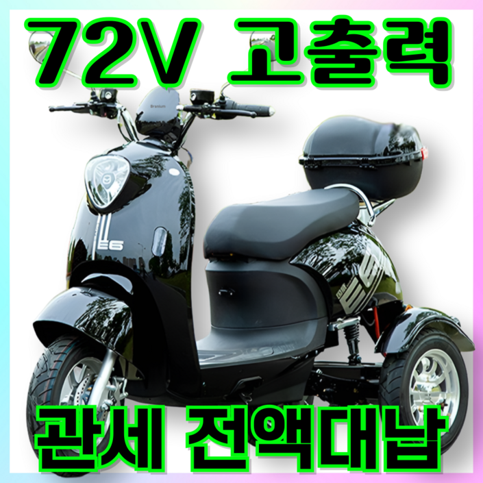 브라늄 힘좋은 듀얼쇼바 삼륜 오토바이 세발 전기 스쿠터 리튬배터리