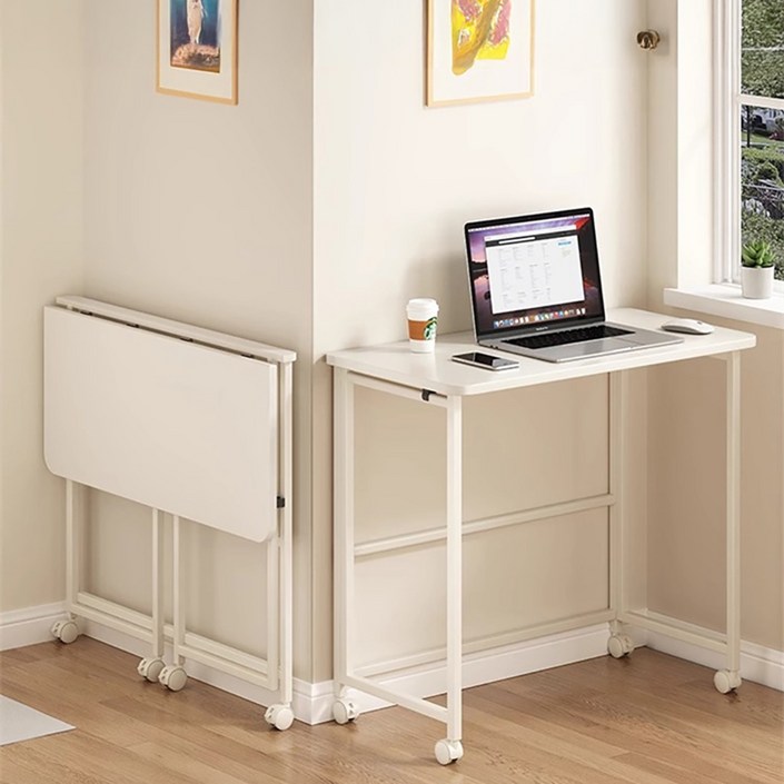 파인굿즈 바퀴달린 접이식 책상 이동식 테이블 폴딩 데스크 학습용 컴퓨터
