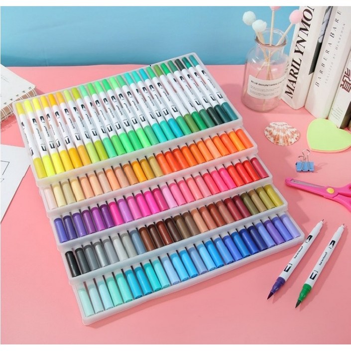 캘리그라피펜 듀얼펜 붓펜 수성 수채화 컬러펜 브러쉬펜