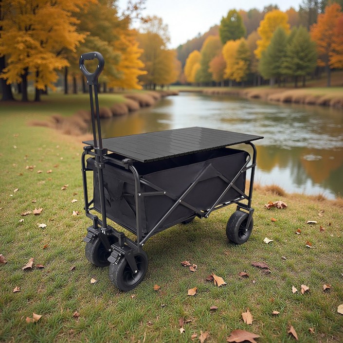 MoCaLiLi 캠핑웨건 접이식 다용도 캠핑카  휴대용 테이블