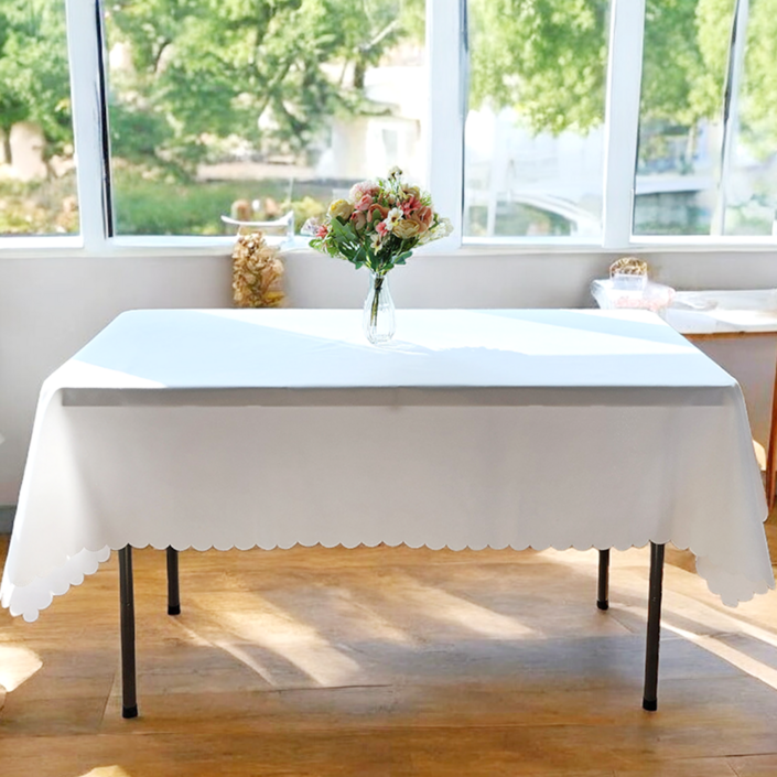 180cm X 140cm 나랑파티 테이블보 백일 돌상 칠순 소품 행사 식탁 커버 레이스 식탁보, 화이트