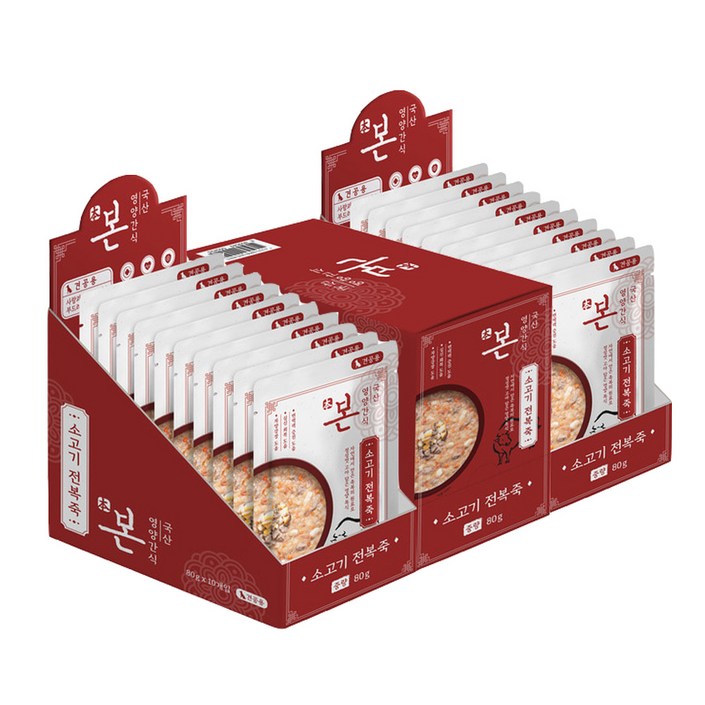 본 영양간식 강아지 전복죽, 소고기맛, 80g, 30개
