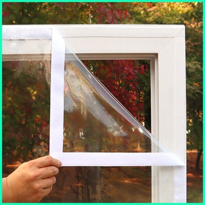 쇼홈 맞춤 선착순특수벨크로 두꺼운 창문 대형 베란다 방풍비닐 커튼바람막이 방풍막, 1개