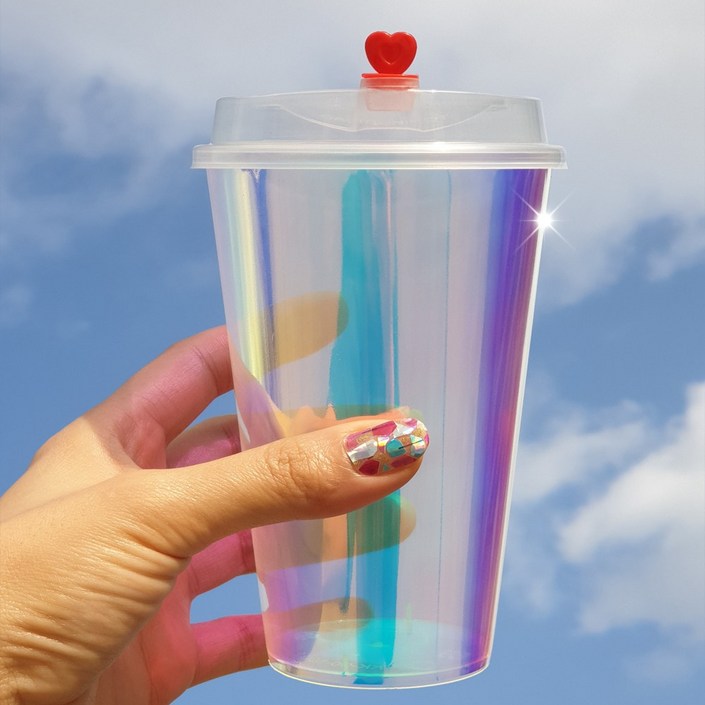 홀로그램 파티컵 집들이 시음회 호텔 연회용 일회용 테이크아웃