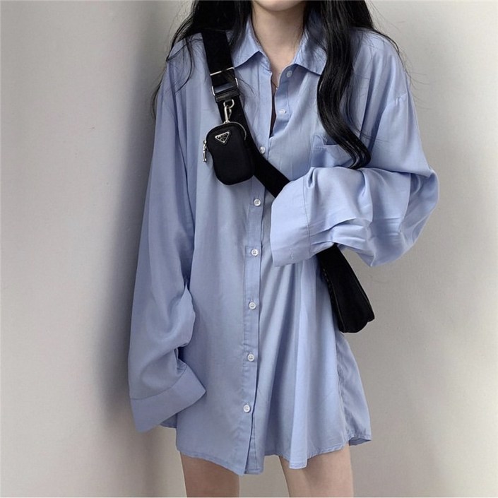 예쁨시전 데일리 기본템 오버핏 긴팔 셔츠 예쁨시전 데일리 기본템 오버핏 긴팔 셔츠