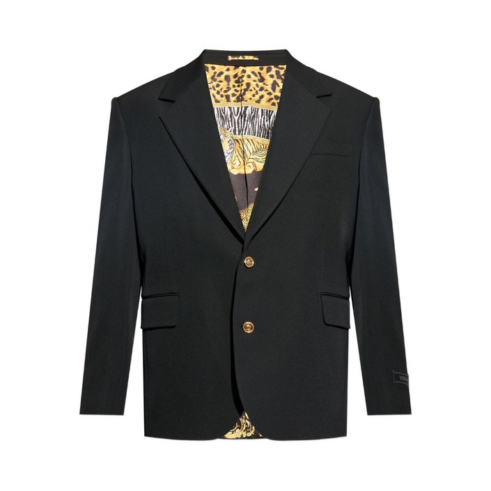 베르사체 골드 버튼 울 블레이저