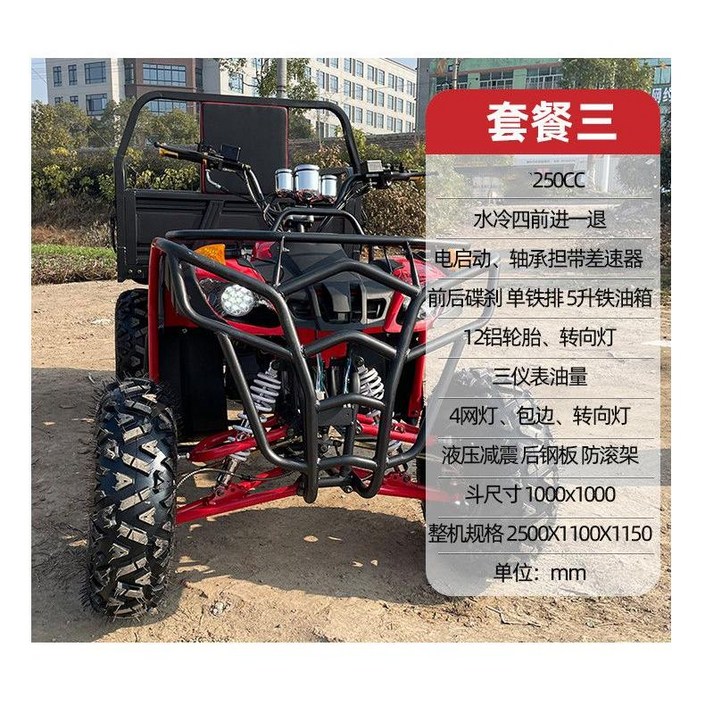 농업용ATV 네발 운반차 농업용 사륜오토바이 충격방지 다목적, new 250cc 패키지3