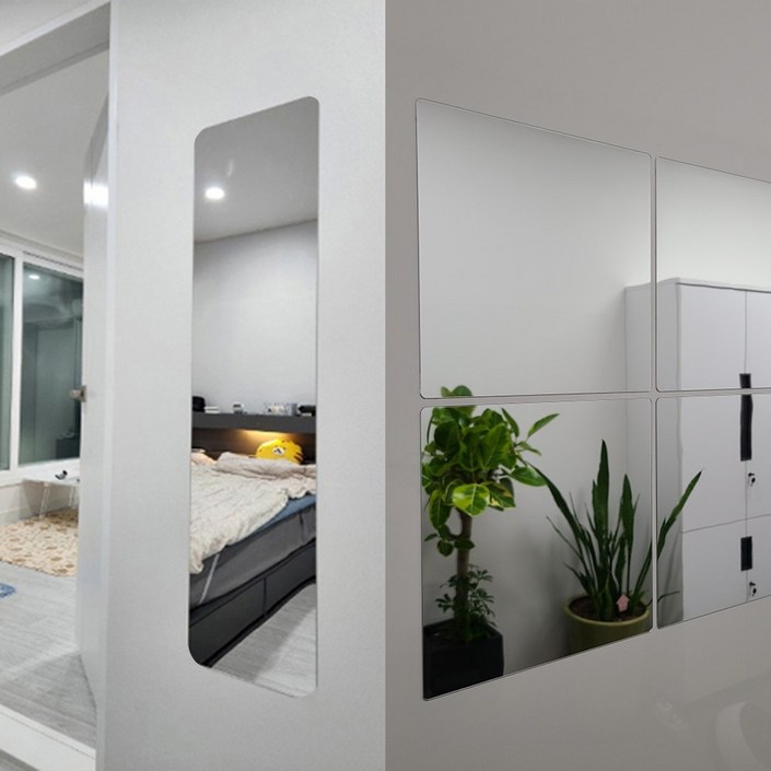 대형 모칸도 아크릴 거울 70X120cm 모서리 라운드형 접착식 DIY거울 두께 2mm, 모서리라운드 70X120 2mm