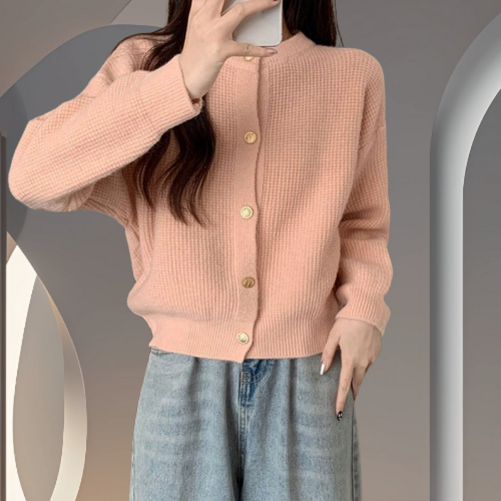 여성 라운드 니트가디건 A751