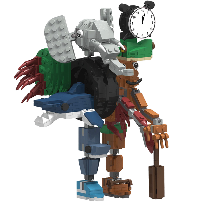 이탈리안 브레인롯 조립블럭 8시리즈 블록, 대형 6단합체 보스, 1개