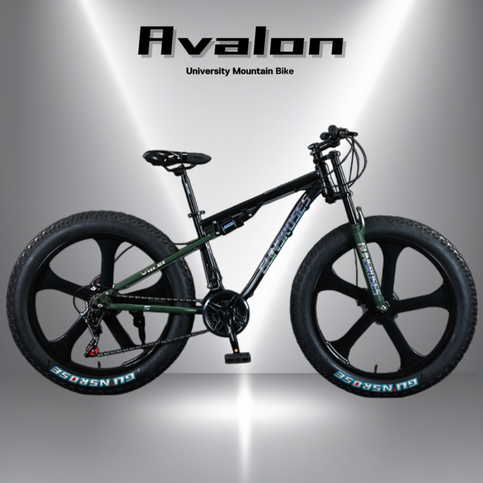 AVALON 팻바이크 풀샥 MTB 산악자전거 고출력 광폭 타이어, B.그린블랙, 1개 AVALON 팻바이크 풀샥 MTB 산악자전거 고출력 광폭 타이어, B.그린블랙, 1개