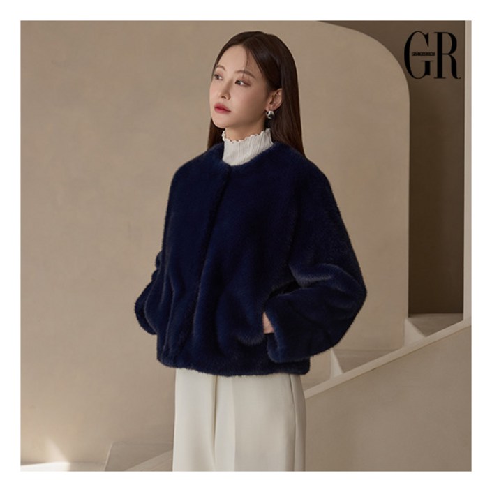 조르쥬 레쉬 25FW Faux 밍크 하프 자켓