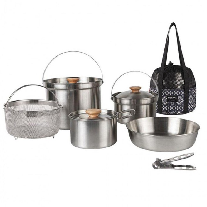 캠핑 스텐 냄비 패밀리 코펠세트 A형 야외 요리 포트, A형, 1개