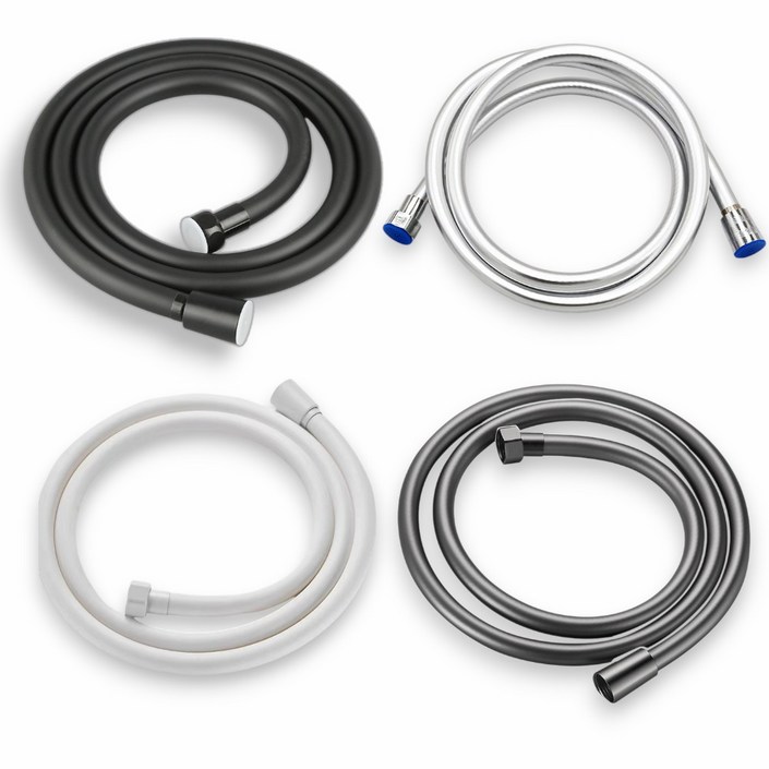 뉴바스 주름없는 튜브 샤워 호스 물때 방지, 다크그레이, 3m