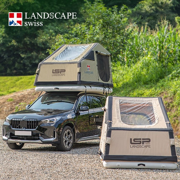 랜드스케이프 스위스 루프탑텐트 LSP7.10 차박 에어텐트 스마트 전동펌프, 카키