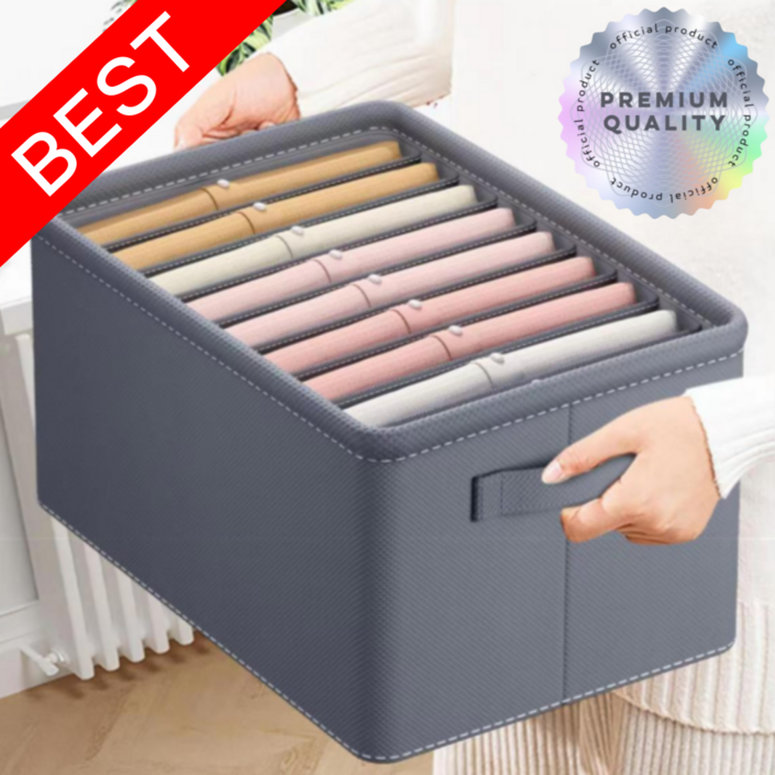 라이프앤컴 칸막이 옷 수납 정리함, 1개, 그레이 (9칸)