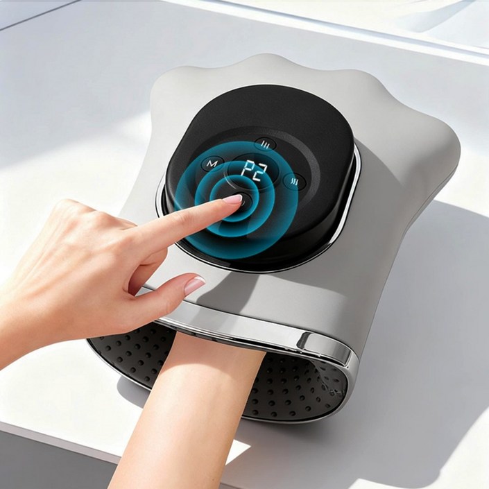 EXTEDRG 무선 곰발 손마사지기 3단 온열 360도 입체 공기압 안마기 지압판 손가락 분리형 2500mAh 대용량 배터리 손목마사지기, 그레이, MZ-BHM01