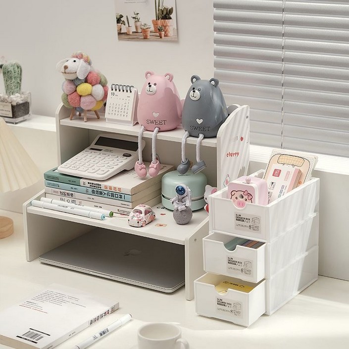 데스크 멀티 다용도 수납 선반 소품정리함수납대1개바구니3개