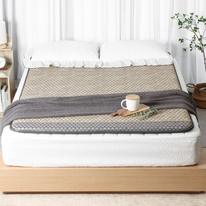 노벨상수상 그래핀원단 한일의료기 국산 고급형 전자파 없는 그래핀 탄소매트 두꺼운 카본 전기매트 부모님 선물 추천 25년형 샌드, 더블 퀸 분리난방150x200