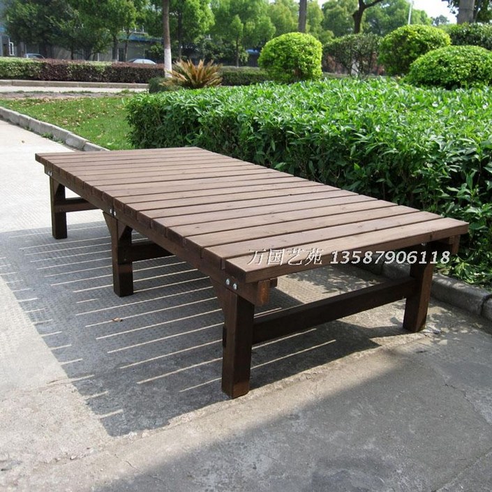 부식 방지 나무 다다미 정원 야외 테이블 평상 의자, 90x90x40cm