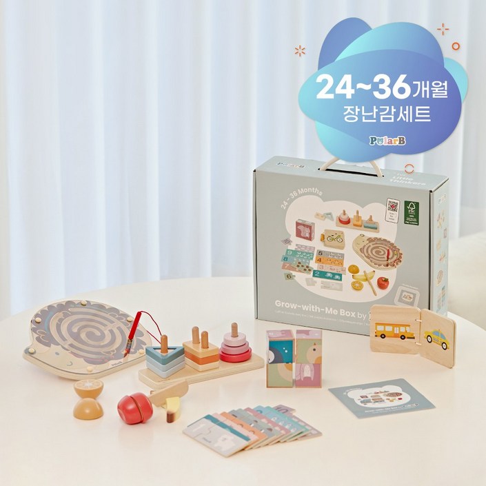 폴라비 플레이키트 0개월 6개월 12개월 18개월 출산선물 돌아기 장난감 세트, 1개, 블루24개월 이상