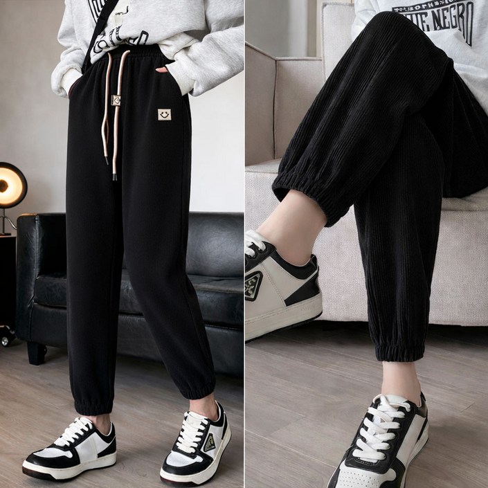 히트그램 여성 도톰 골덴 따뜻한 겨울 기모 조거팬츠