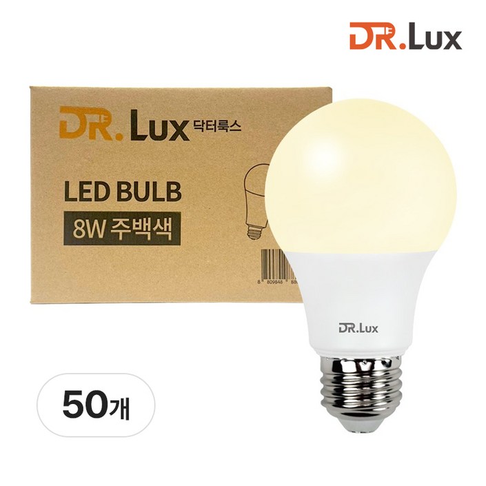 닥터룩스 LED 전구 8W, 주백색, 50개