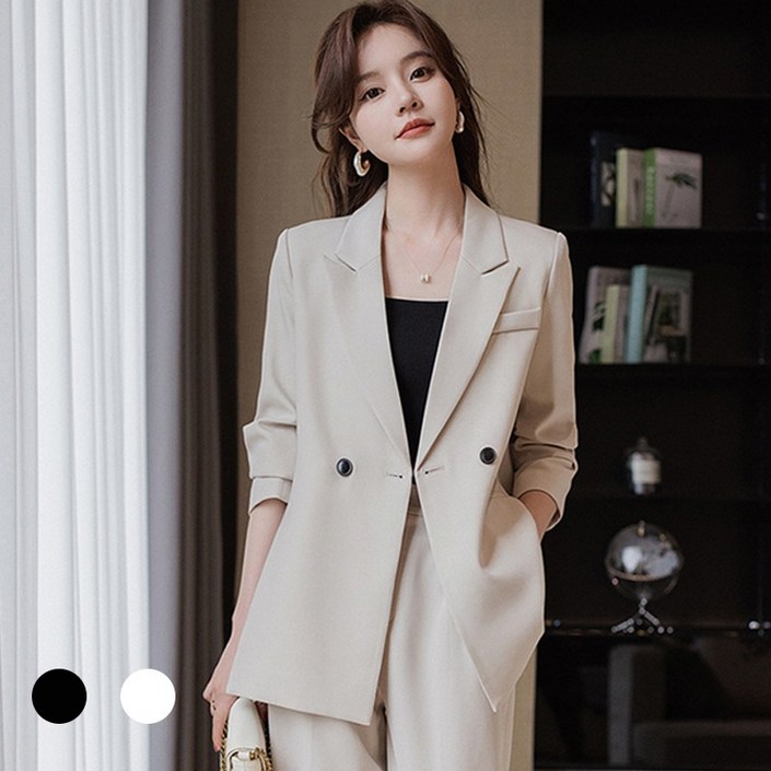 Titikong 여성 셋업 데일리 정장세트 + 스트랩 나시 티셔츠 증정 모던 심플 프리미엄 빅사이즈