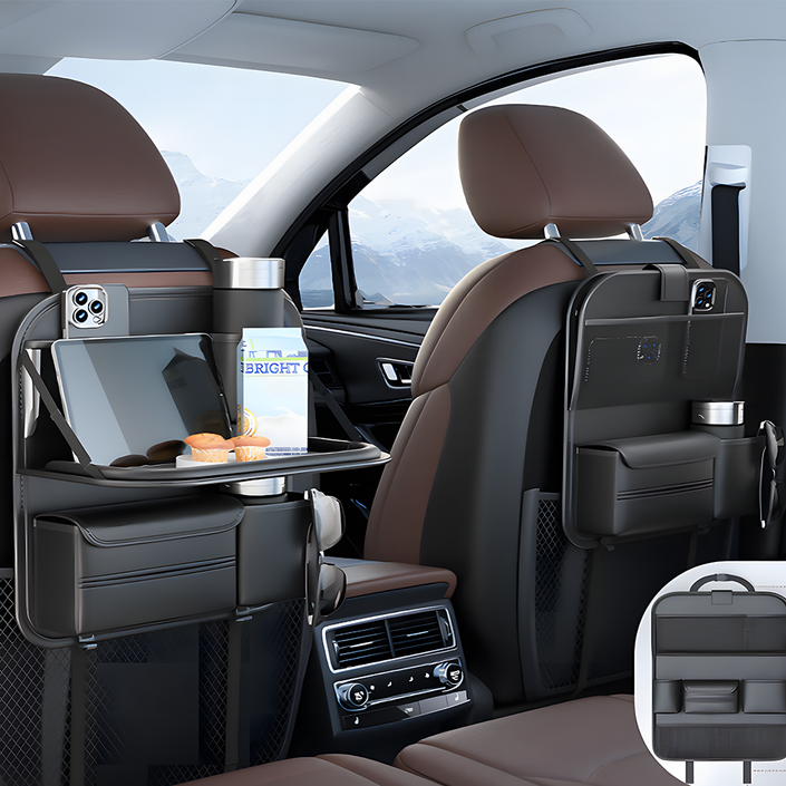 뉴잇지 차량 뒷자석 시트백 수납 포켓, 블랙, 1개