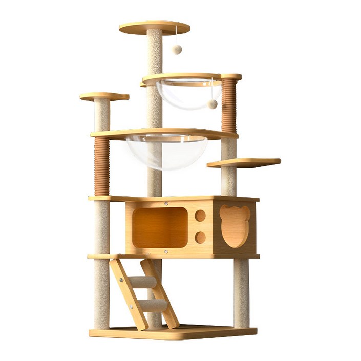New World 캣타워 고양이 스크래쳐 안정적인 구조로 튼튼하고 견고함 다층 구조로 놀이터 링트리 등반 프레임  스크래쳐  고양이장난감 대형 및 소형 고양이 모두 사용