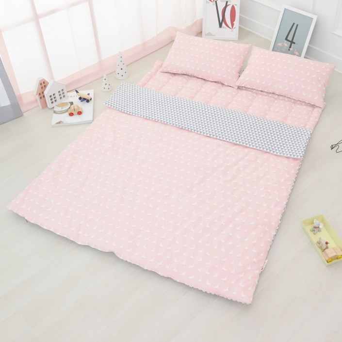 보떼하우스 사계절용 분리형 낮잠이불, 오리 핑크
