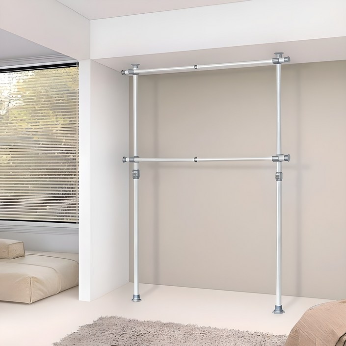 가화홈시스 38mm 튼튼한 굵은기둥 와이드가로봉 2단 B2200