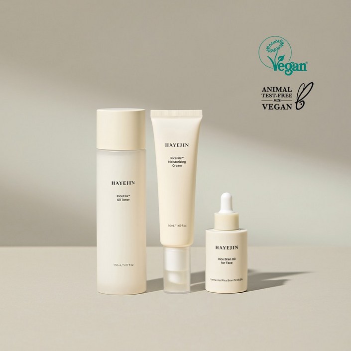 하예진 쌀겨 3종 기프트 세트 토너150ml보습50ml크림페이스오일30ml케이스쇼핑백, 1세트