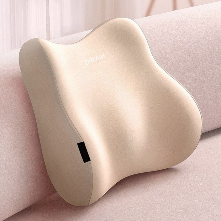 마벨인홈 사무실 의자 침대 차량 허리 등 메모리폼 받침 쿠션, 아이보리