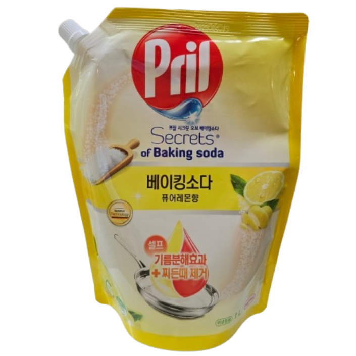 프릴 베이킹소다 세제 퓨어레몬향, 1L, 2개