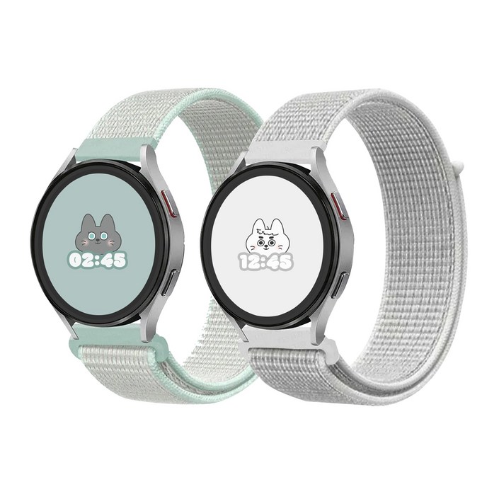 아이메이드잇 갤럭시워치 호환 스포츠루프 2개입 세트, 세트 06. 민트  화이트, 1개