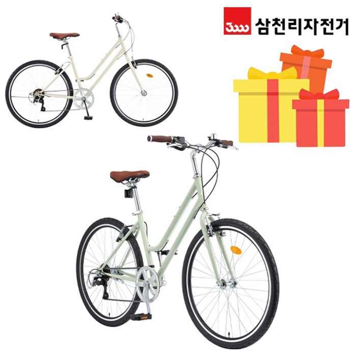 삼천리 완조립 2024 펠릭스 26인치 7단 입문용 클래식 하이브리드 자전거, 24년형오트밀, 1개