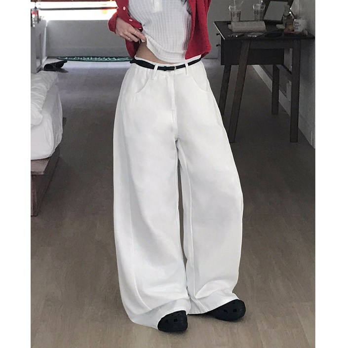 부기샵 랭크 절개 히든밴딩 와이드 팬츠 봄팬츠