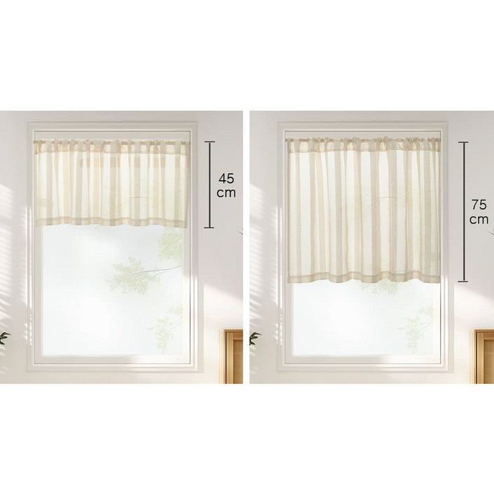 커튼킹 주방 커튼 창문가리개커튼 쉬폰바란스 현관중문커튼 주방 창문커텐 예쁜주방커텐 발란스 미니커튼 봉집형 1p