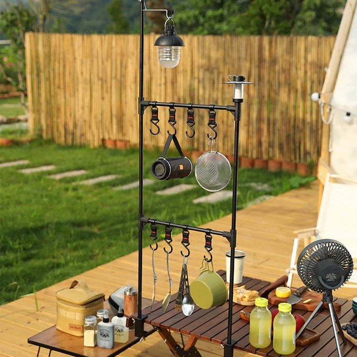 JAMIROWN 캠핑 테이블 행어 랜턴걸이 거치대 선반 주방 키친툴 걸이